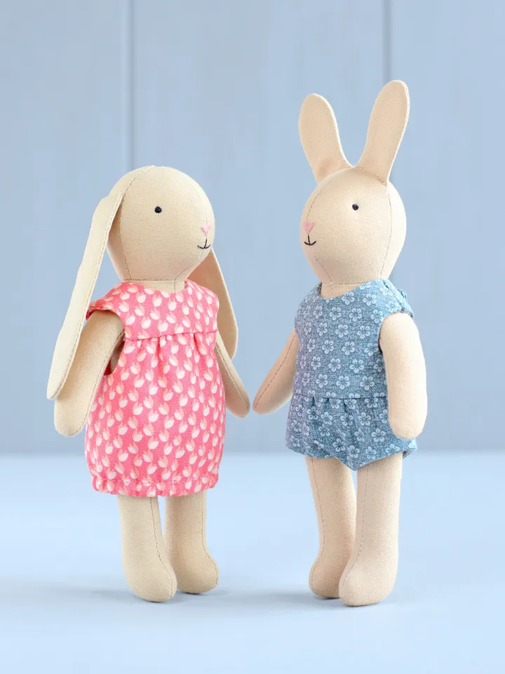 PDF Mini Bunny with Stand-up Ears in Romper Sewing Pattern