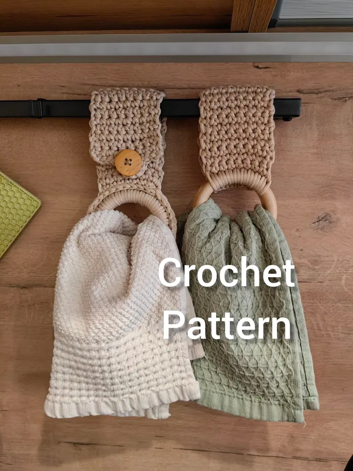 Easy Crochet Towel Ring Holder Pattern | DIY Crochet Towel Topper Pattern PDF Download |Crochet Towel Boho Towel Hanger