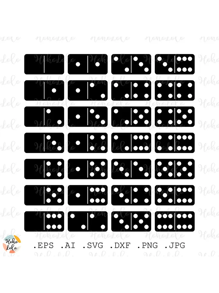 Dominoes Svg, Dominoes Silhouette, Dominoes Templates, Dominoes Clipart Png, Dominoes Cricut