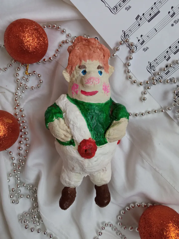 Carlson - handmade Christmas tree pendant. Xmas gifts Christmas decor. Art doll.
Christmas tree toy. Spun cotton doll