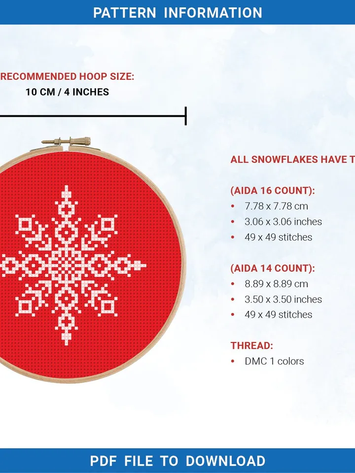 Christmas Bundle Snowflakes, Christmas decor cross stitch pattern, decor, counted, chart, gift DIY, embroidery, instant PDF