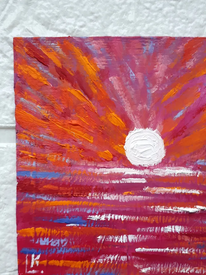 Sunset Miniature #3, Seascape Painting