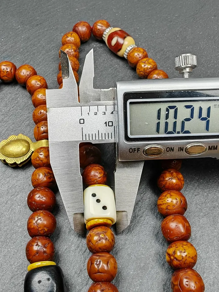 Gandhanra Old Tibetan Mala,Authentic 10mm 108 Kirin Eyes Bodhi Seed Prayer Beads - Handcrafted Tibetan Rosary with Unique Mix of Treasures