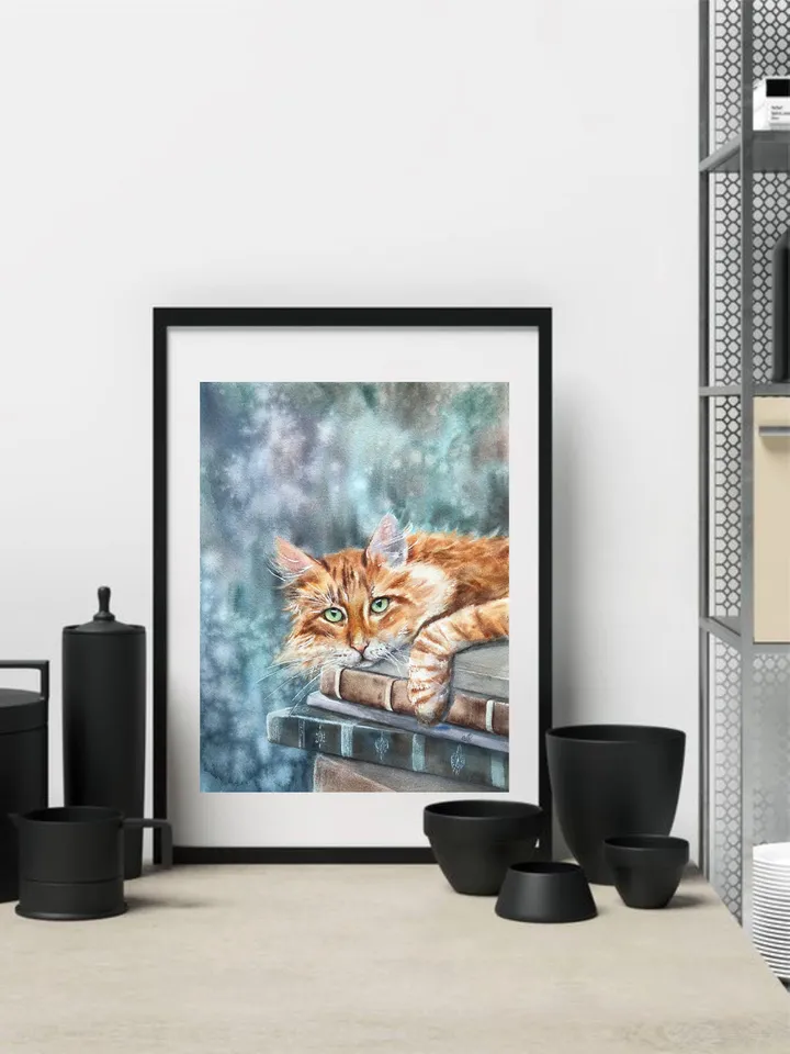 Cats Original Painting Animals Watercolor Painting Kitty Painting Cat Portrait