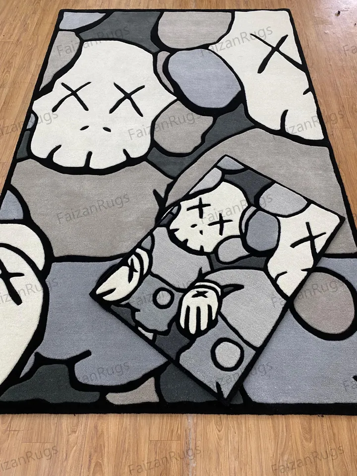 Kaws Handmade 100% Wool Rugs, Case Rugs and Carpets, Handmade Rugs For Living Room, Dining Room, Hallway, Multiroom Carpets, Anime Rugs.