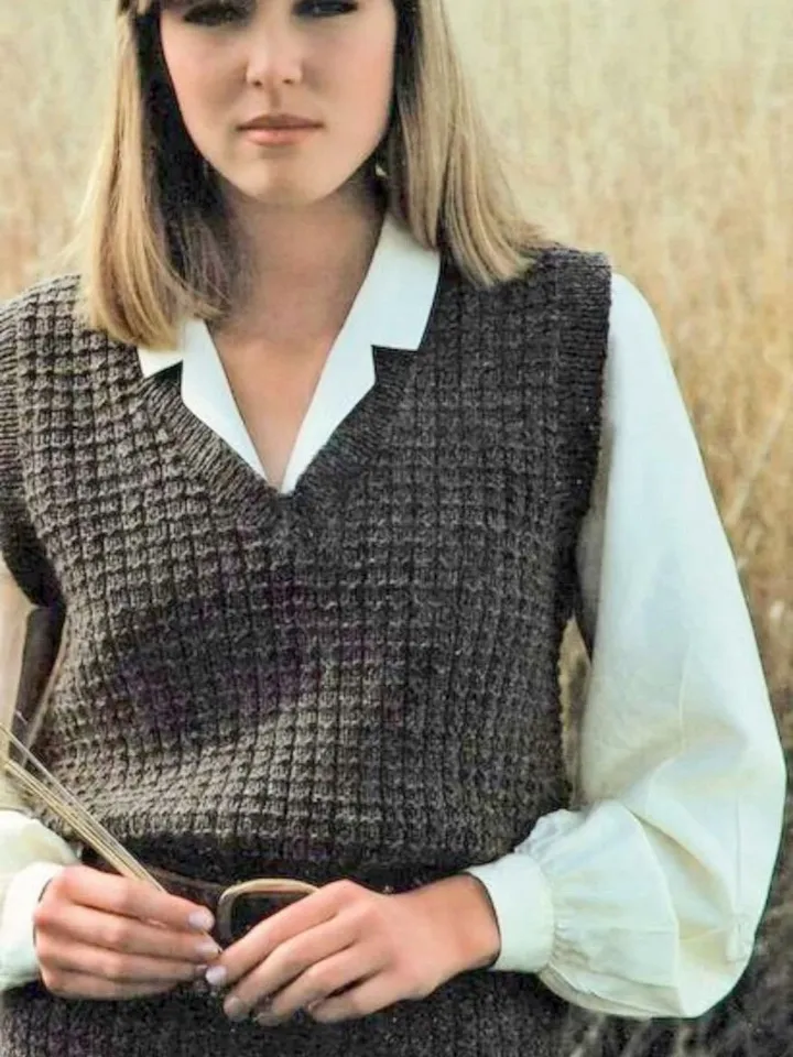 Waistcoat vest knitting pattern women ladies men df