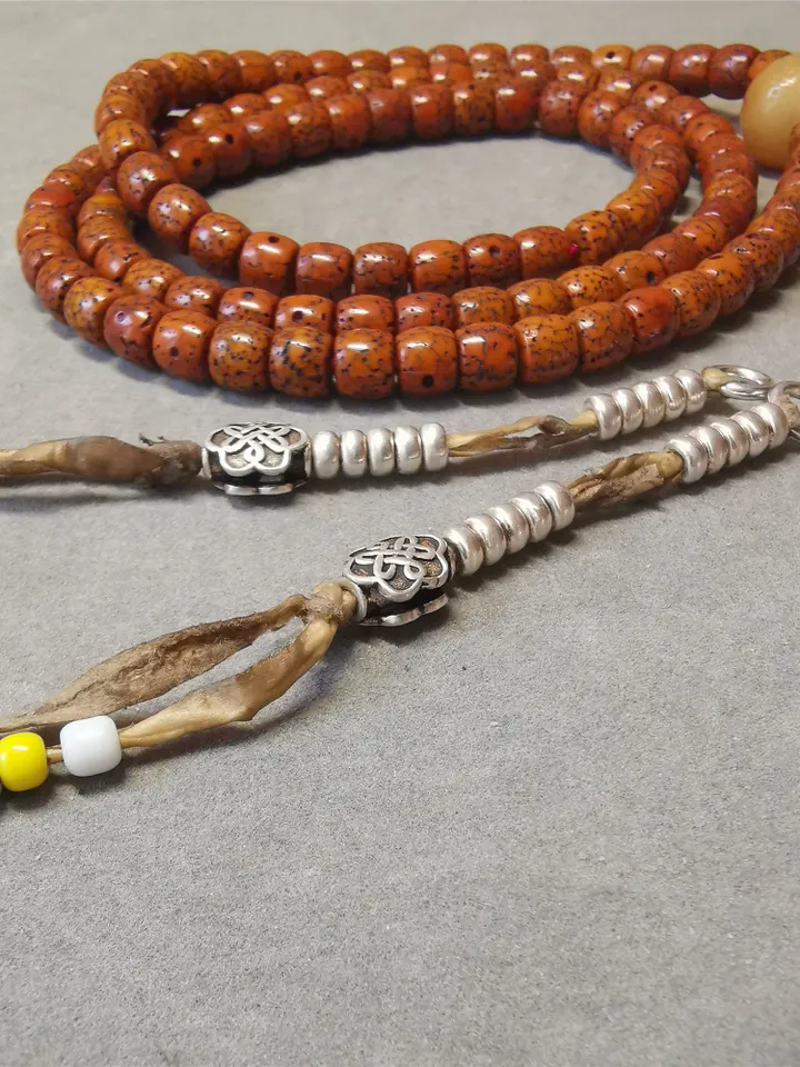 Gandhanra 5mm Silver Tibetan Buddhist Prayer Bead Counters for 6-15mm Mala,Lucky Knot Pendant