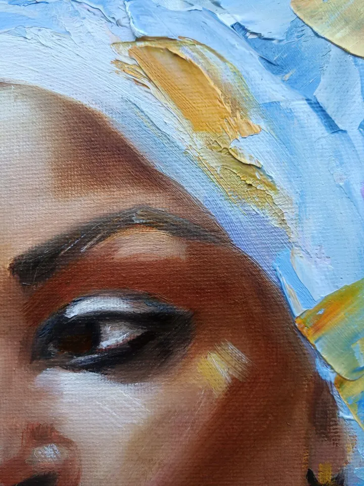 Beautiful Girl Painting Original Art Impasto Oil Painting Canvas Painting
