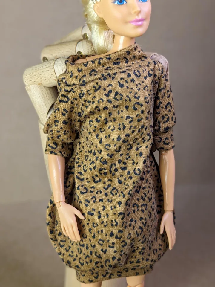 Handmade leopard printed boho dress for 1/6 scale fashion female dolls