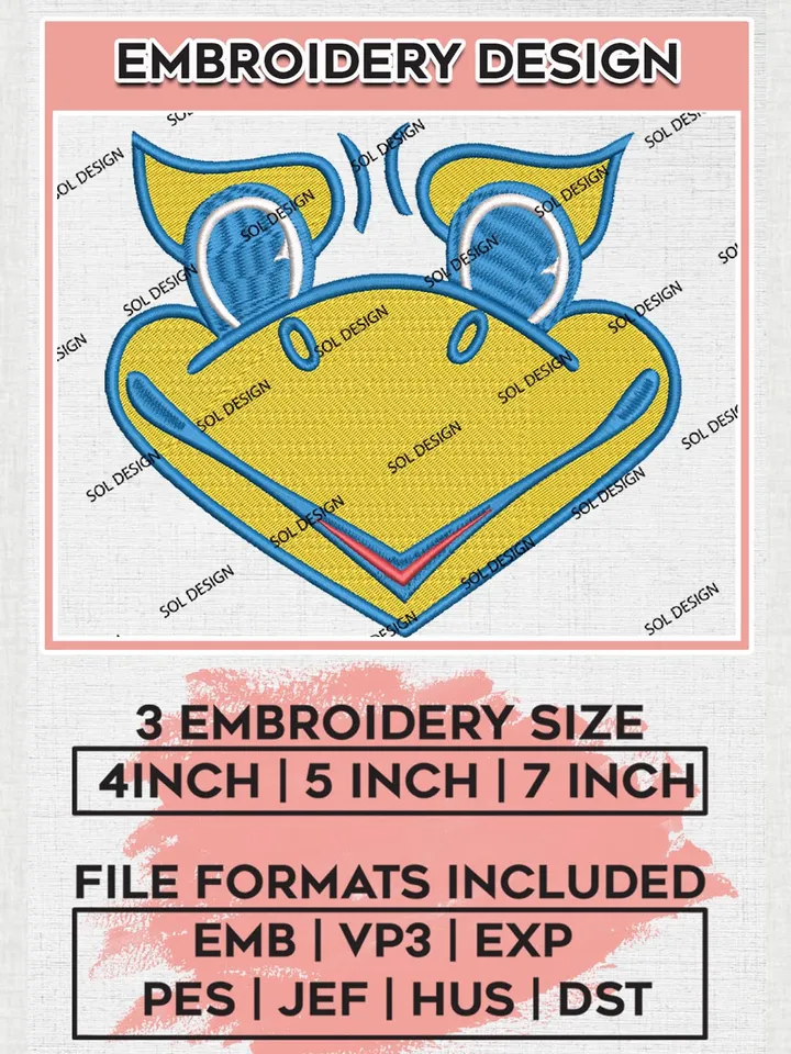 NCAA Kansas Jayhawks Team Head Mascot Logo Embroidery Design Files, NCAA Kansas Jayhawks Machine Embroidery, NCAA Teams, 3 sizes, NCAA Machine embroidery designs, Digital Download