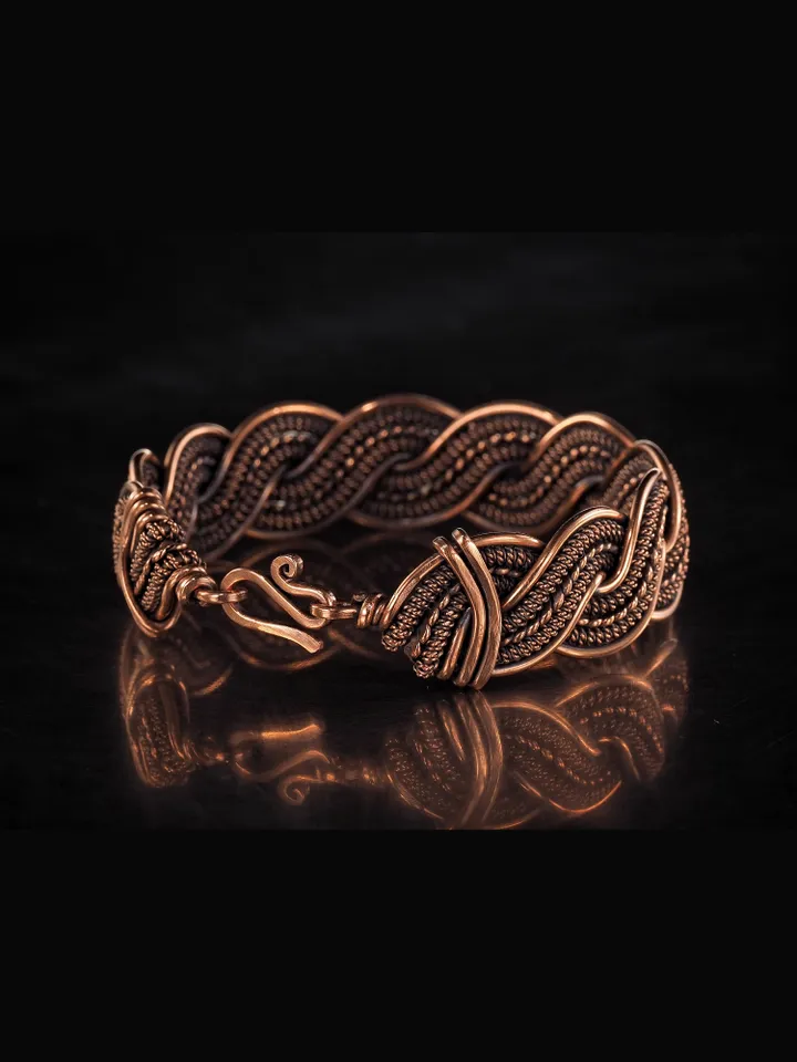 Wire wrapped copper bracelet for woman Antique style copper jewelry WireWrapArt