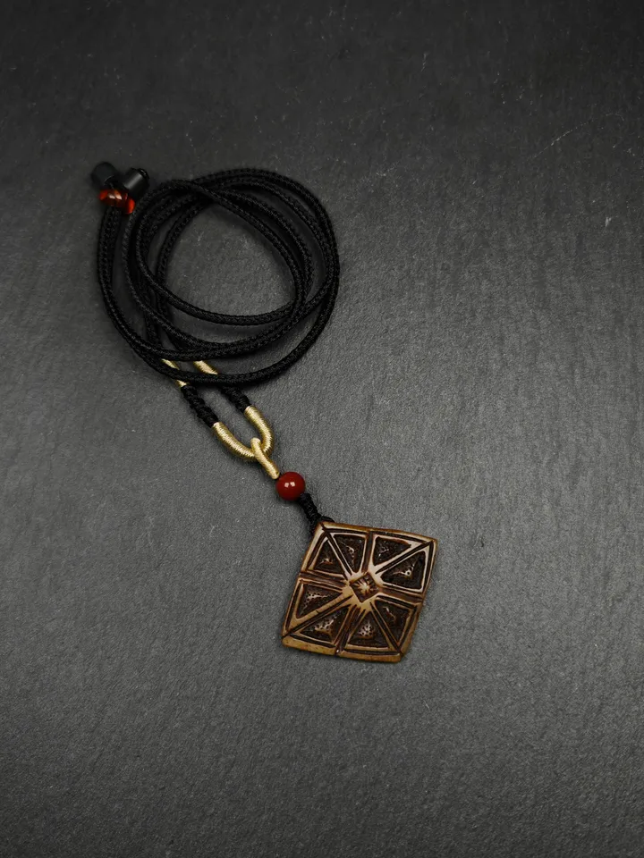 Authentic Vajra Mandala Kapala Pendant,Gandhanra Old Tibetan Buddhism Amulet,Protective Charm,38mm × 32mm