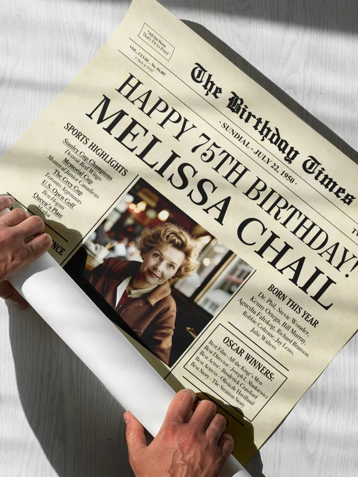 1950 birthday newspaper 75th printable poster canada 75th birthday gift back in 1950 birthday party decorations canadian fun facts