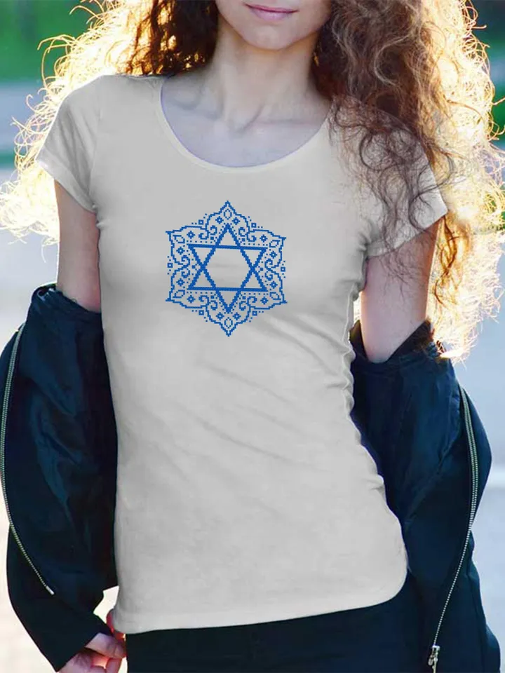 Mandala Star of David cross stitch pattern PDF download Jewish star cross stitch chart, Mandala pattern digital, Religious needlepoint #M278