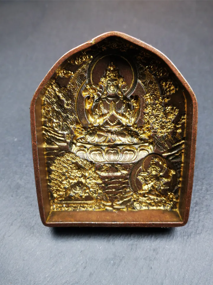 Gandhanra Tibetan Buddha Statue Tsa Tsa Mold,Three Great Bodhisattvas,Manjushri,Chenrezig,Vajrapani,Tsha Tsha Mould For Making Clay Statue
