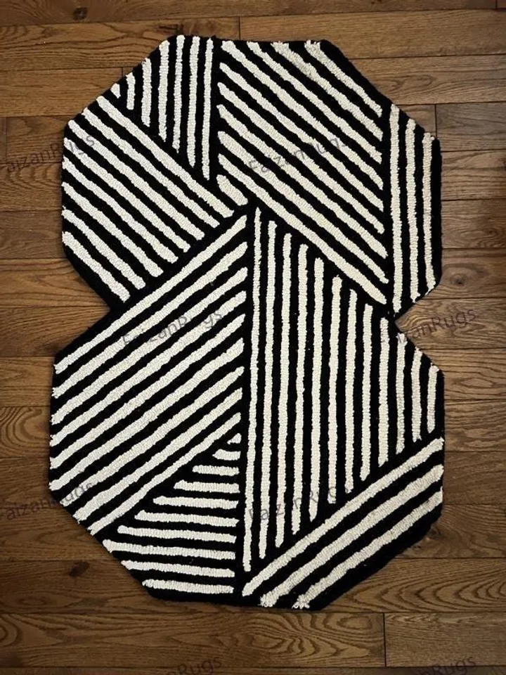 Buy Illusion Rugs Hand Tufted Hand Woven with New Zealand Wool in All Irregular Size 5x8, 6x9, 8x10, 9x12, Modern Rugs in Geometrical Design