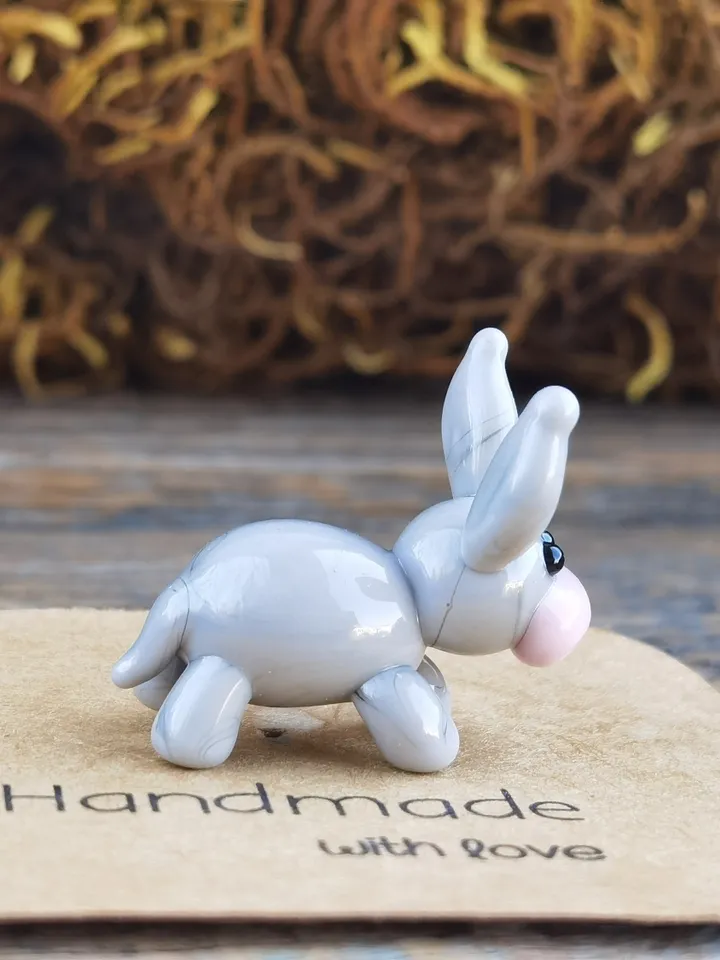 GLASS FIGURINES Donkey figurine Glass Donkey Miniature Donkey tiny Donkey Tiny glass animals Farm animals Terrarium figurines Nativity