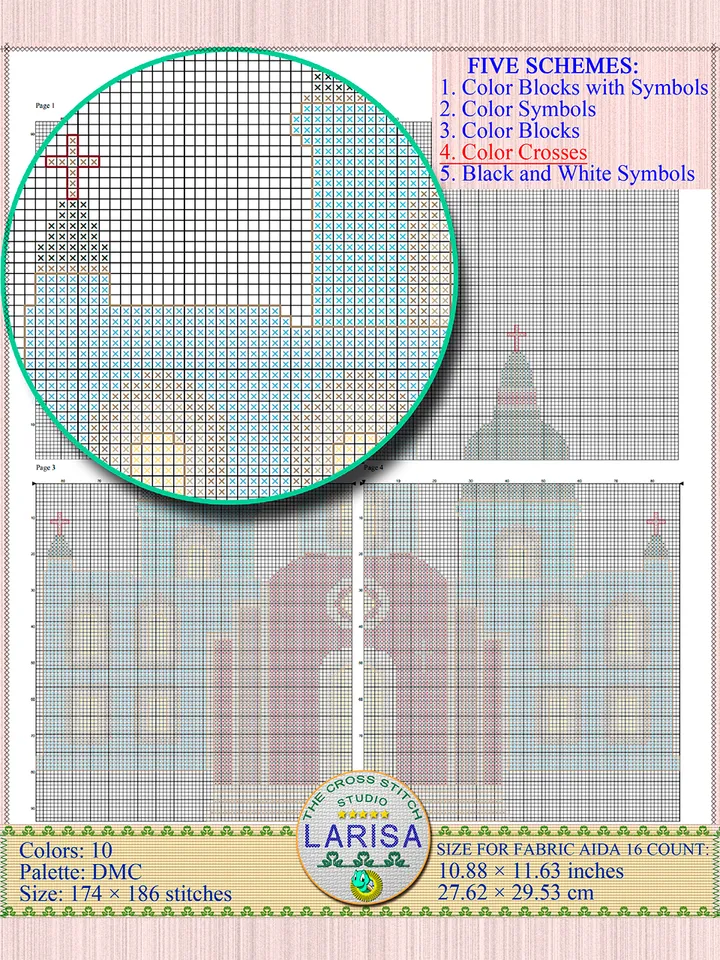 Catholic Cathedral Cross Stitch Pattern | Catholic Church