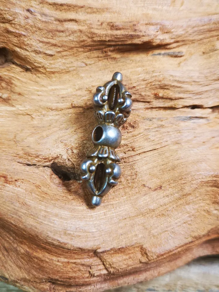 Gandhanra Handmade Tibetan Amulet,Big Vajra Pendant, Mala Marker Bead Accessories, Made of Cold Iron