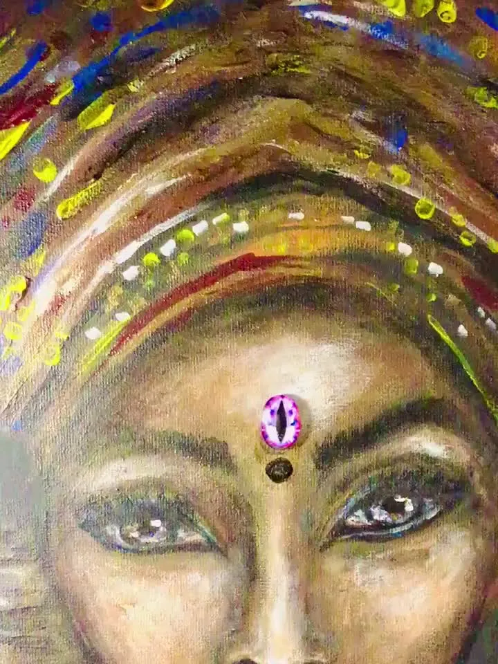 Beautiful woman in a headscarf painting,african woman painting,canvas wall art.