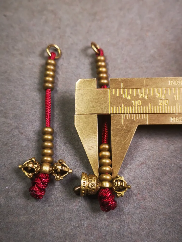 Gandhanra Handmade Tibetan Buddhist Mala Counters,Prayer Bead Counters,with Dorje and Vajra Pendant,Made of  Brass