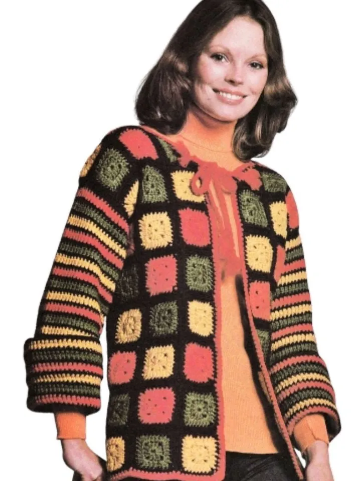 Cardigan crochet pattern, granny squares cardigan crochet, crochet cardigan pdf
