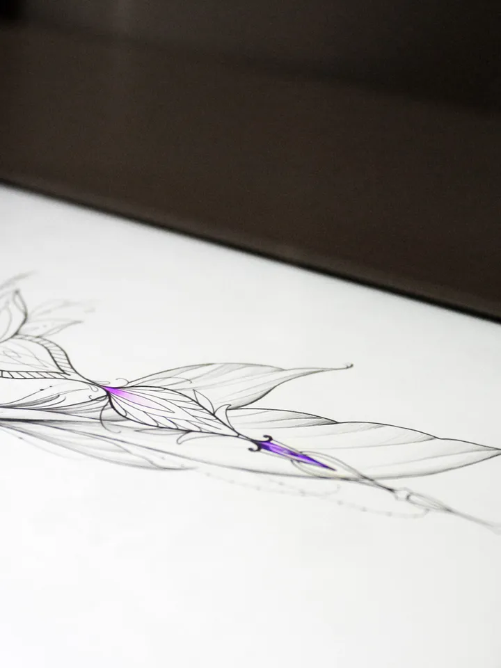 Mermaid Tattoo Design Mermaid And Lotus Ornamental Tattoo Drawing Idea For Females, Instant download PDF, JPG, PNG