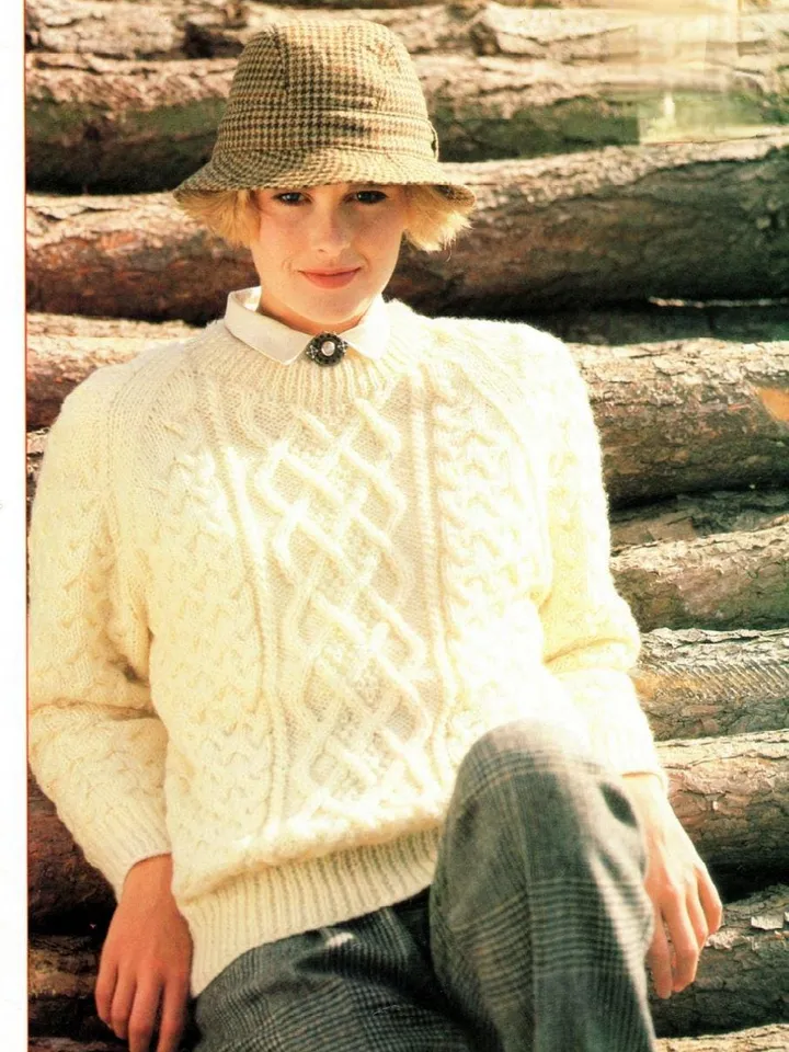 Aran sweater pattern cable sweater chunky bulky sweater women cardigan sweater pattern pdf instant download