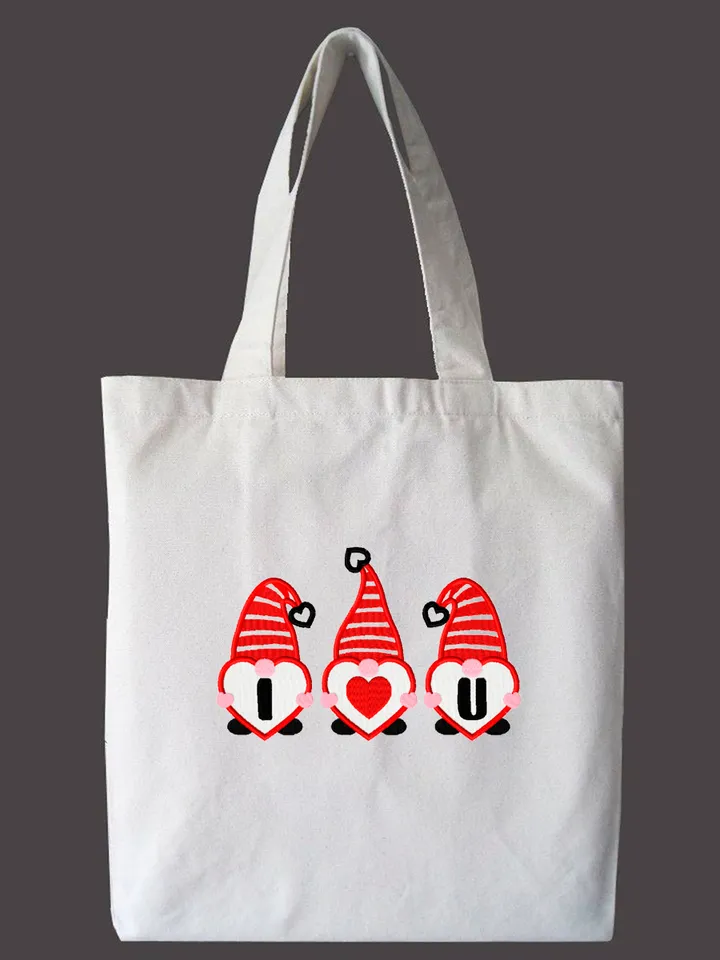Valentine's Day gnome embroidery file. Heart embroidery design trendy. Digital download.