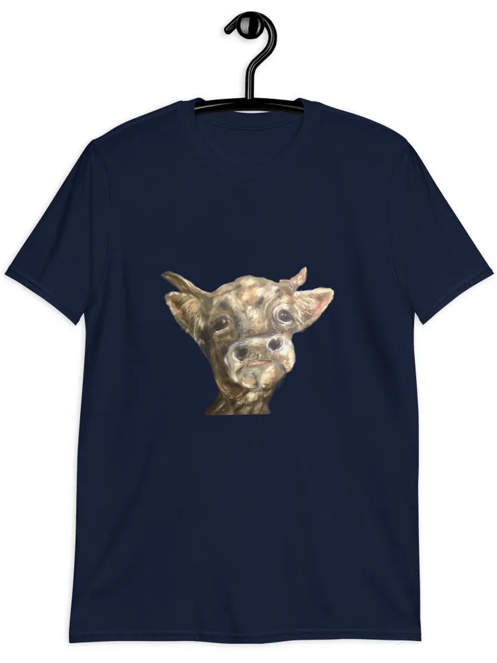 Cow in love Short-Sleeve Unisex T-Shirt with my original pastel painting