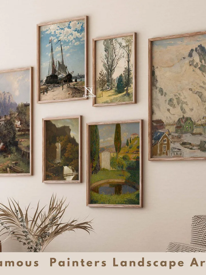 43500+ Antique Landscape Poster Pack Digital Country Nature Prints Bundle Rustic Mountain Art Scenic Wall Decor Printable Vintage Download