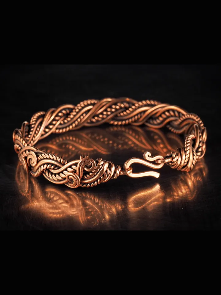 Wire wrapped copper bracelet for woman Antique style copper jewelry WireWrapArt
