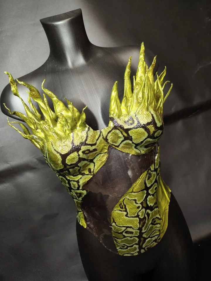 cuirass,snake print corset, armor, snake, women armor, corset