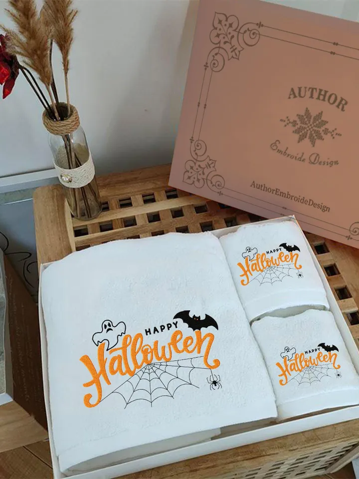 Happy halloween machine embroidery pattern 4 size Happy halloween embroidery design, Halloween embroidery pes instant download #R34