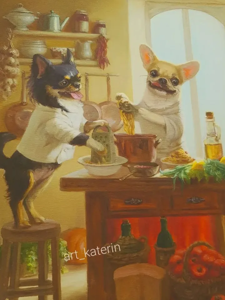 print of oil painting Pasta