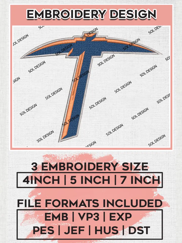 NCAA UTEP Miners Team Symbol Logo Embroidery Design Files, NCAA UTEP Miners Machine Embroidery, NCAA Teams, Game Day, 3 sizes, NCAA Machine embroidery designs, Digital Download