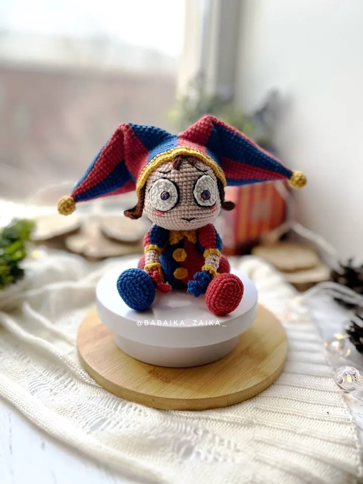 PDF Crochet Pomni Pattern, Amazing Digital Circus Amigurumi Pattern, Crochet Monster, Halloween Crochet Pattern, Amigurumi Clown