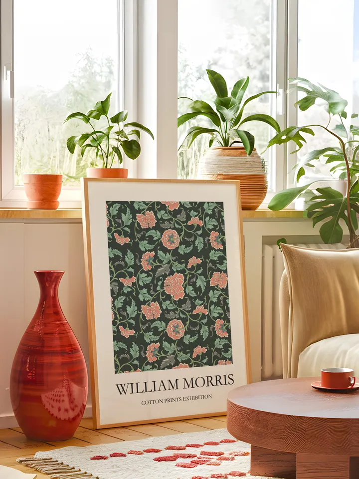 William Morris Style Wall Art Print Vintage Textile Poster Museum Inspired Design Home Decor Interior Pattern Digital Download Gift Floral