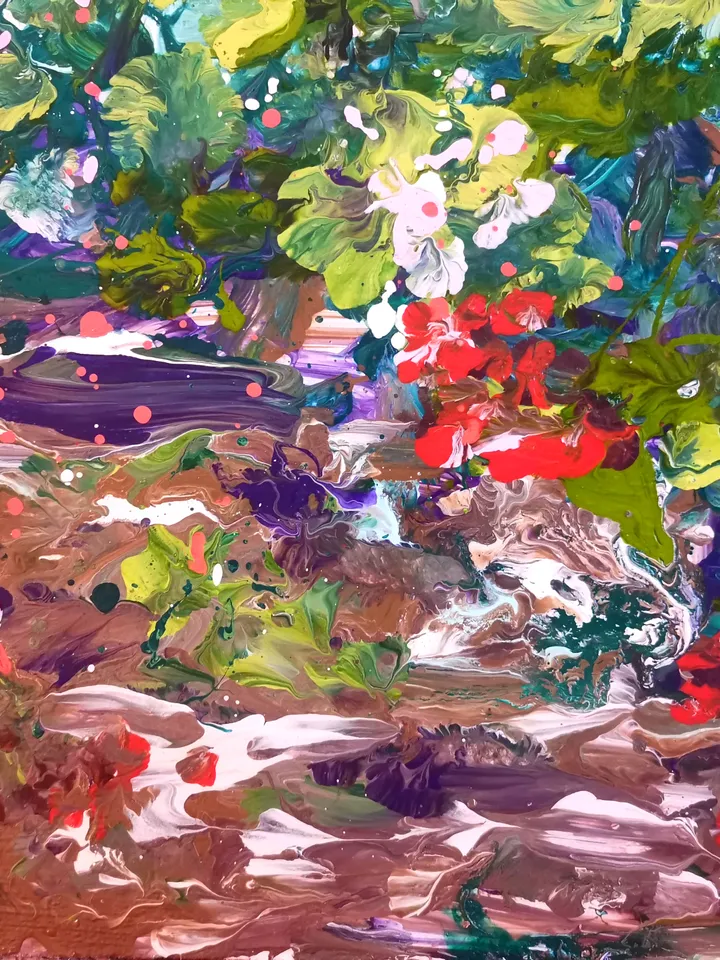 Abstract Flowers Nature Art Original Oil Painting Soul Forest Artist Svinar Oksana