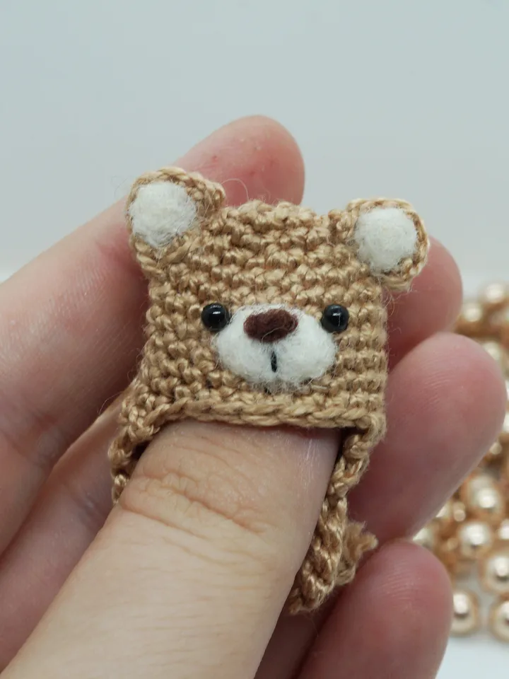 Miniature crochet hat for your toy, doll hat, will fit mice, raccoons and foxes from my shop, bear hat, cute hat, made to order