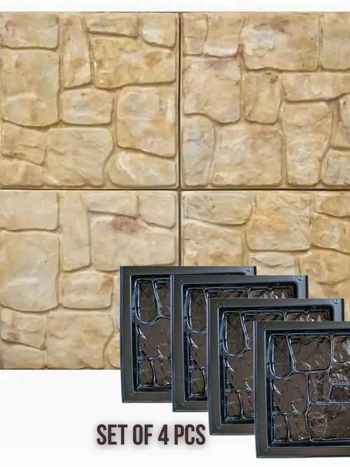Mold for paving slabs and a garden path "Pebble"tile sizes 11,61"x11,61"x1,18"in