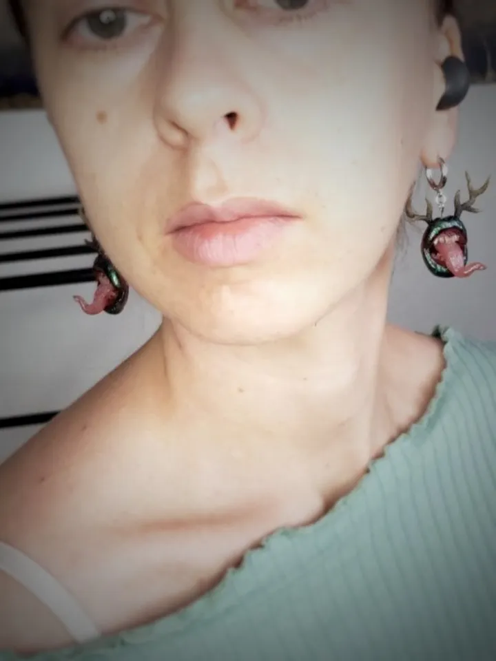 Only to be custom made (orders being taken for the middle of February 2025) Wendigo dangle earrings, stainless steel