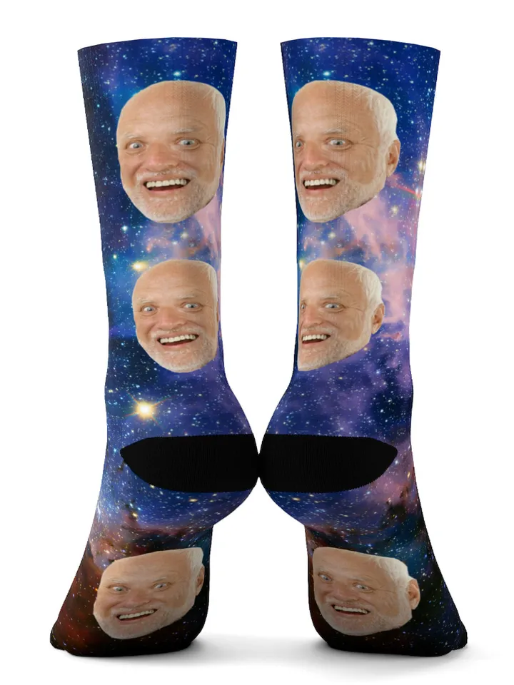 Custom Face Socks in Galaxy Style