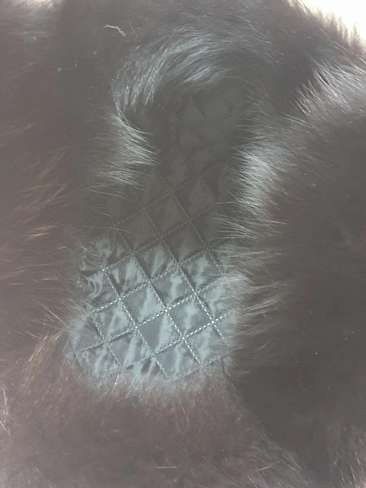 Women's Hat Zimushka from Fox. Fur hat from Natural Fur. Top of the Hat Genuine Leather. Winter hat. Handmade. Black hat made of arctic fur