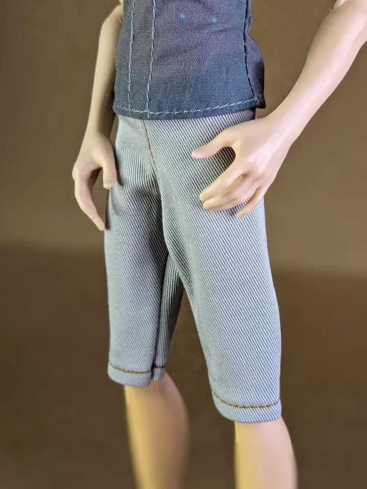 Handmade beige cotton shorts for 1/6 scale boy dolls