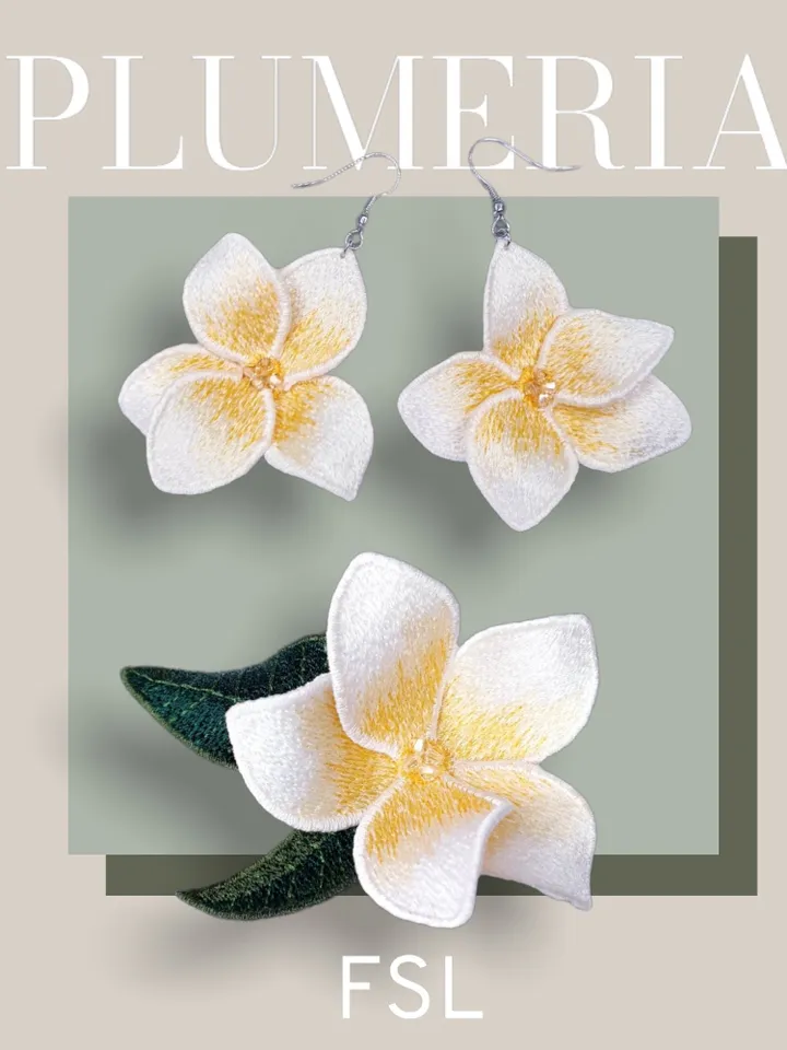 40% OFF! Set of earrings FSL. Machine embroidery design Digital embroidery pattern Free standing lace flower file