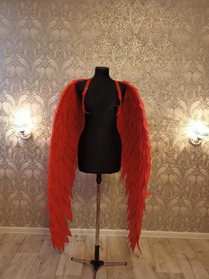 angel wings costume, cosplay wings, red angel,Costume Bellydance, Wings photo props, red wings, large angel wings,masquerade