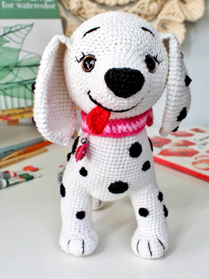 Dalmatian Dog Crochet Pattern In English Realistic Puppy