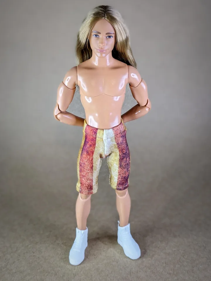 Graphic printed elastic shorts for for 12-inch fashion male dolls