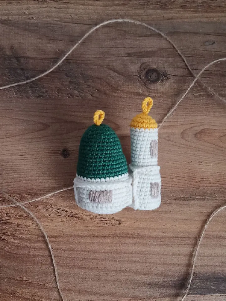Ayasofia, Endinesia, Pakistan, Mosque Amigurumi Masjid al Nabawi Crochet, Amigurumi Baby Mobile Kaaba, Muslim Gifts, Ramadan Home Gifts